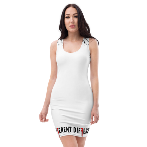 White DIFFY Blk Splattt Dress