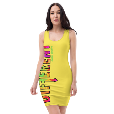 Yellow Painted Fitted Diffy Dress