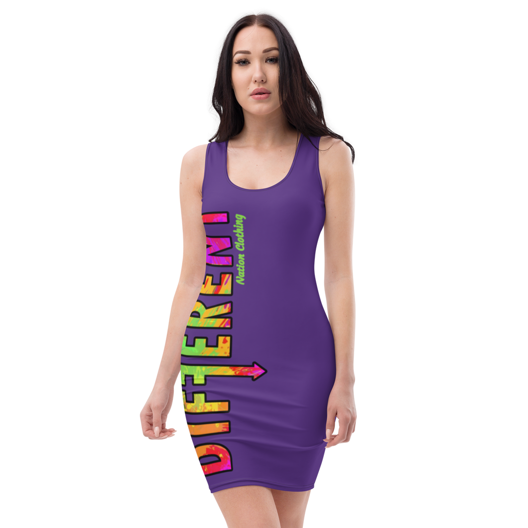 Purple Painted Fitted Diffy Dress