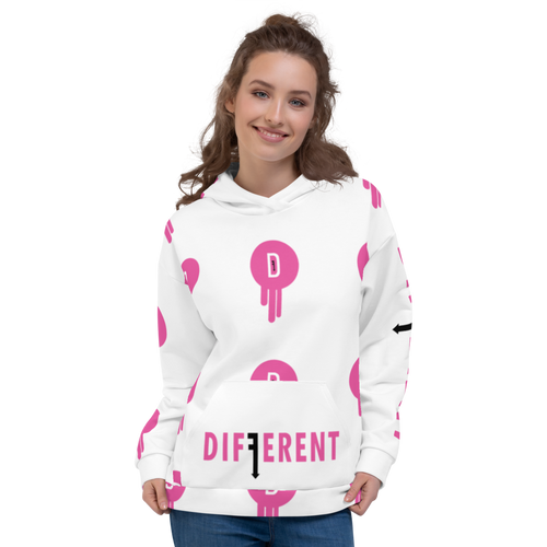 Diffy All-Over Pink/White Unisex Hoodie