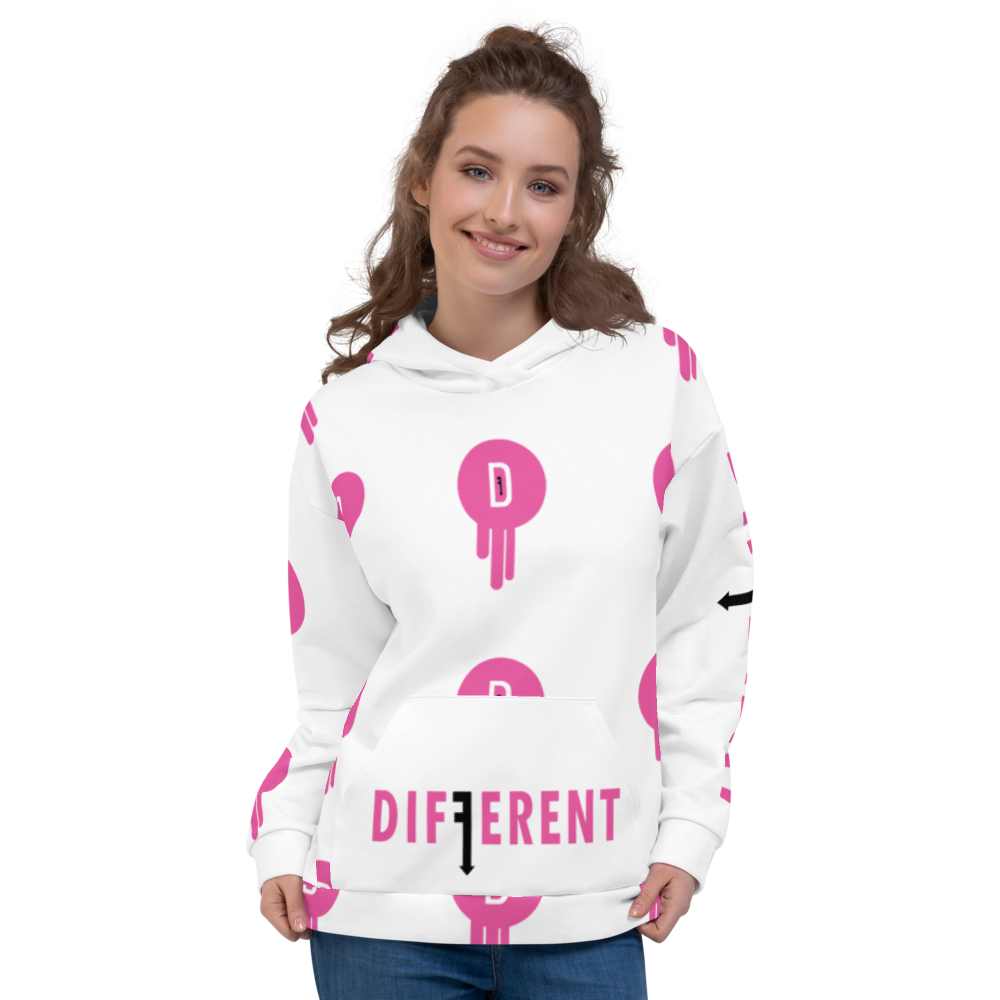 Diffy All-Over Pink/White Unisex Hoodie